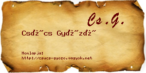 Csúcs Győző névjegykártya